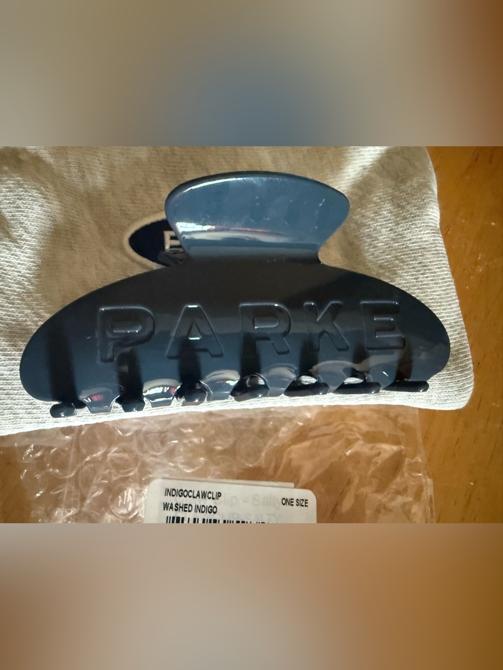 Parke Washed Indigo Hair Claw Clip- NWT